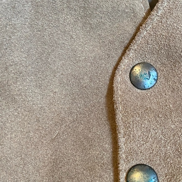 Cosa Nova Vintage Brown Tan Suede Leather Western Rodeo Snap Vest- Sz-XL - Picture 15 of 16